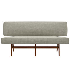3d render gray sofa home decor with transparent background