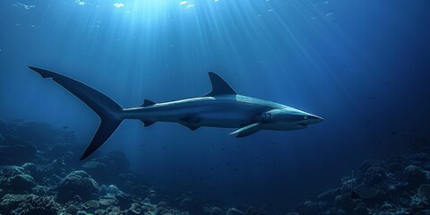 Fototapeta premium Shark Swimming in the Ocean