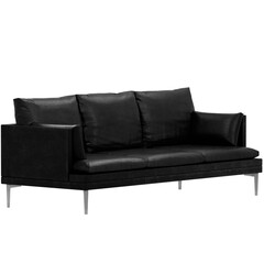 3d render black sofa home decor with transparent background