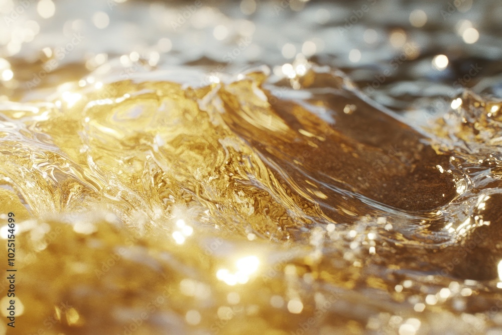Poster A detailed shot of an ocean wave breaking on the surface, perfect for using as a background or illustration
