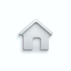 Obraz premium 3D Home Icon on White Background for Website Buttons