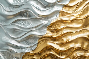 A close-up shot of a gold and silver wall, often used in decorative or design contexts