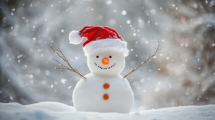 Fototapeta premium The Snowman in Winter Scene