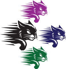Angry cat attack or jumping clip art design.
