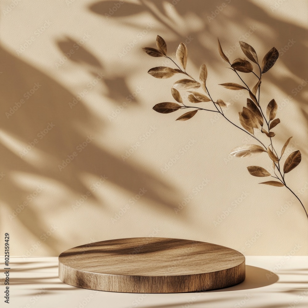 Poster a simple wooden cutting board placed on a table, ready for use