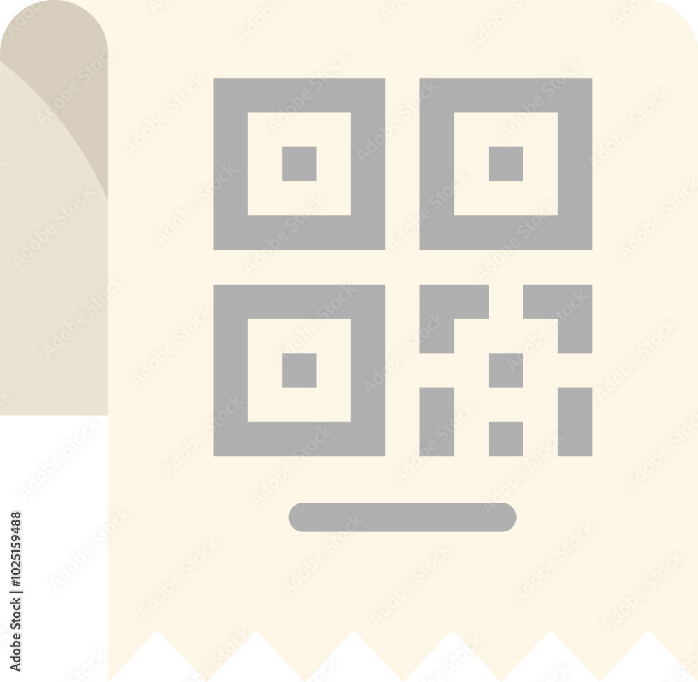 Poster paper receipt showing qr code for contactless payment in retail store