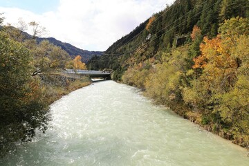 Blick auf die Isar bei Scharnitz in Tirol