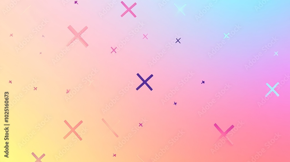 Poster a captivating blend of pastel hues creates a dynamic gradient backdrop, adorned with delicate x patt