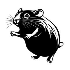 Hamster Standing on Hind Legs, Vector Art
