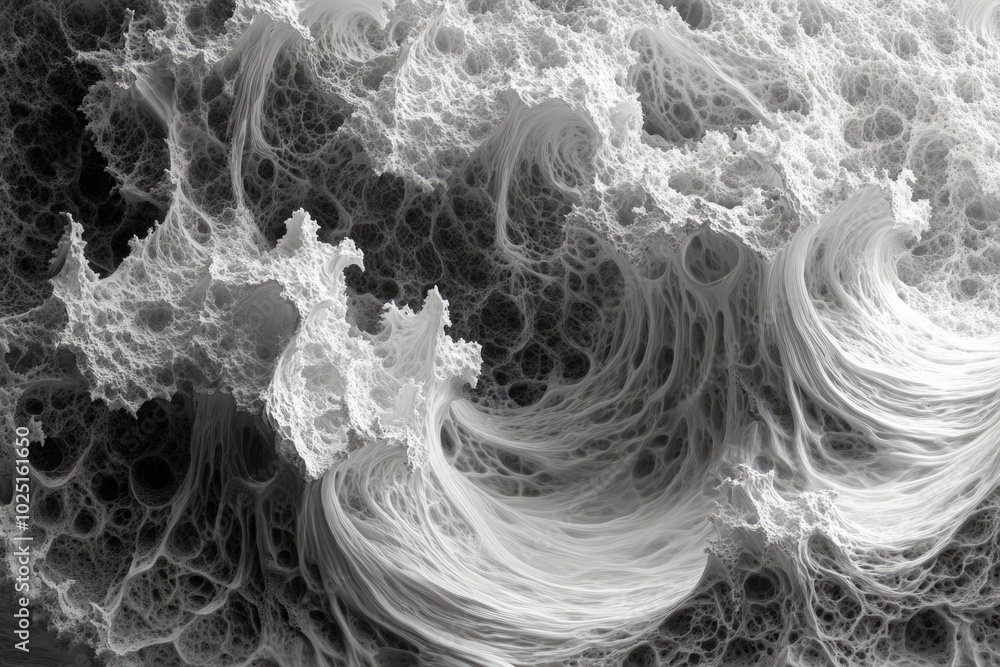 Poster A monochrome image of a wave, suitable for use in various contexts