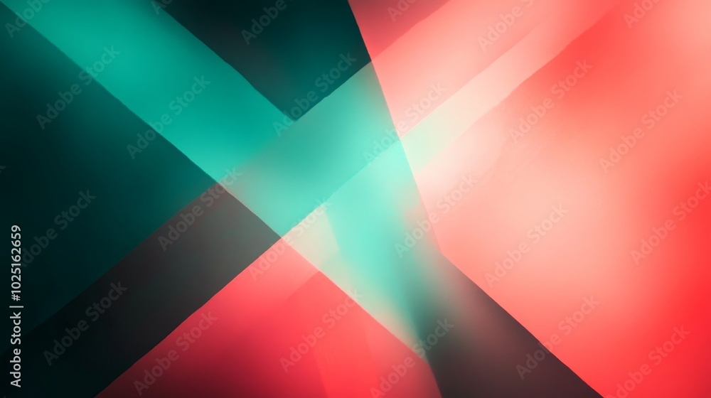 Poster a vibrant and dynamic abstract background featuring intersecting geometric shapes in shades of teal,
