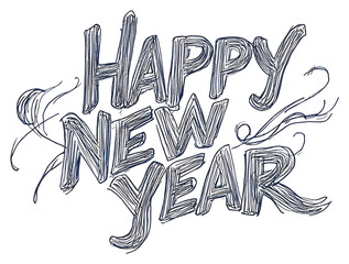 Fototapeta premium PNG Text happy year new.