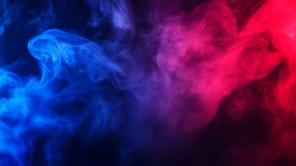 Abstract blue and red smoke background. Represents mystery, energy, passion, creativity, and freedom.