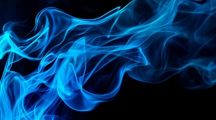 Obraz premium Abstract blue smoke swirls create a dynamic and captivating image against a dark background, evoking concepts of energy, fluidity, mystery, and the ephemeral nature of time.