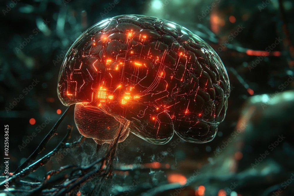 Poster a detailed view of the human brain's neural structures
