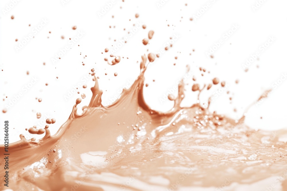 Poster A droplet of liquid splashes onto a white surface, creating a small pool of color