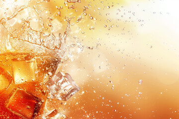 A splash of ice cold water is poured into a glass of warm tea