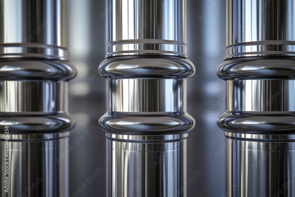 Poster A close-up view of a metal object placed on a table, suitable for use in product photography or illustration