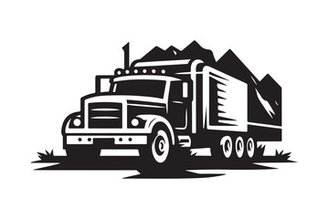 High-Resolution Trailer Silhouette Vector Graphics for Your Projects