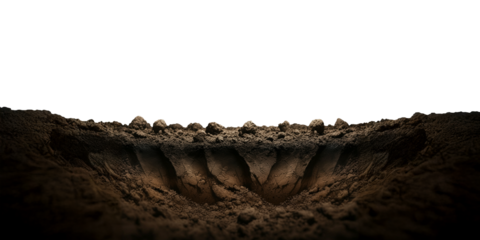 Dirt Soil Landscape Isolated, Transparent PNG Background, Overl Graphic Resource