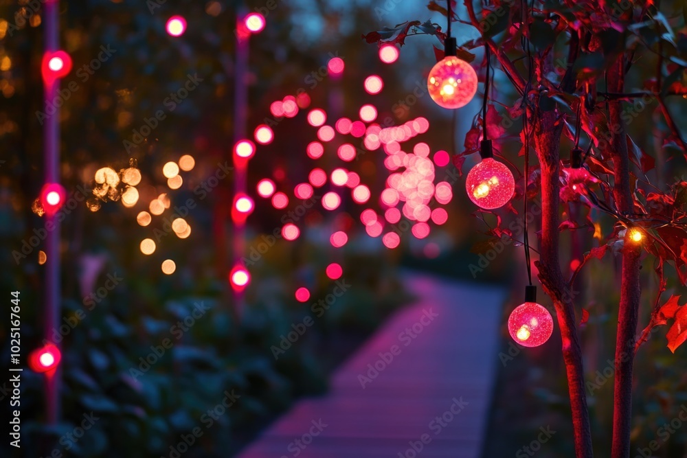 Poster a pathway with many red lights