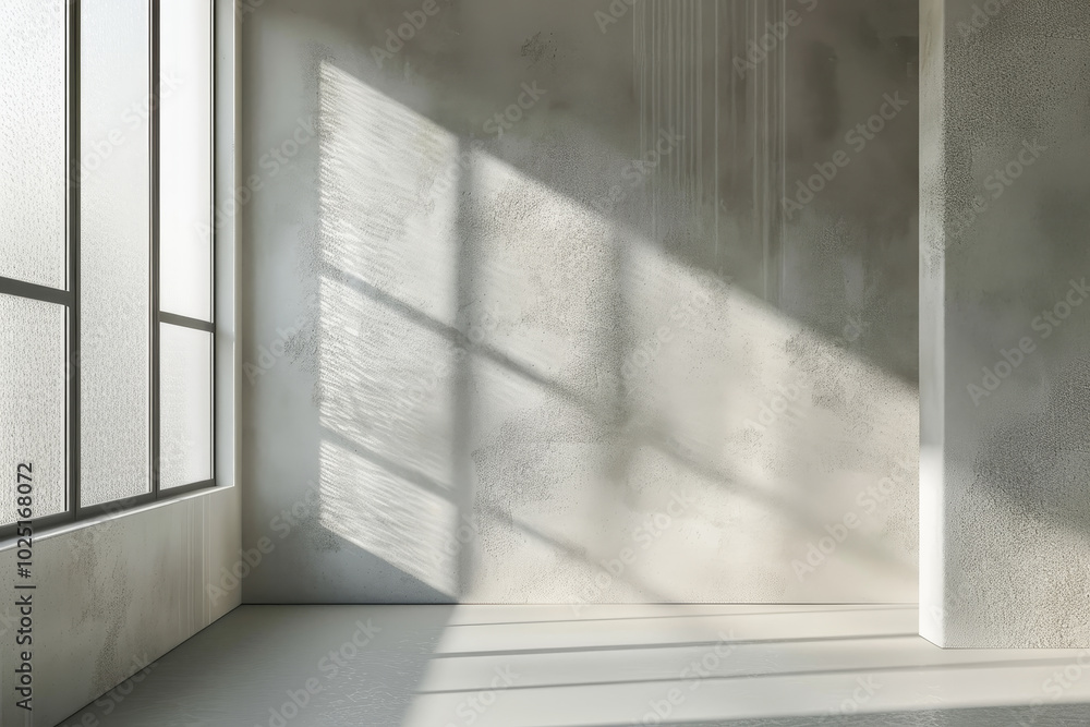 Poster a room with a window and a wall with a shadow on it