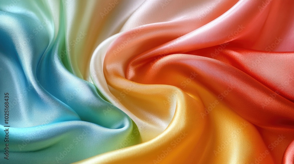 Poster a close-up shot of a vibrant multicolored fabric, ideal for textile or design use