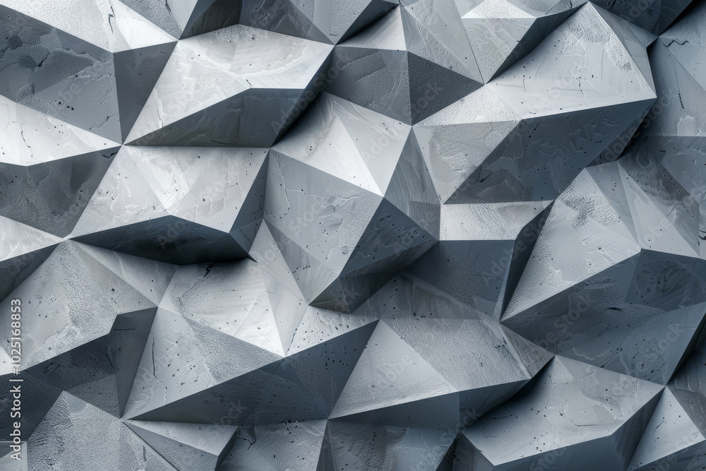 Poster a wall made of stone with a pattern of triangles