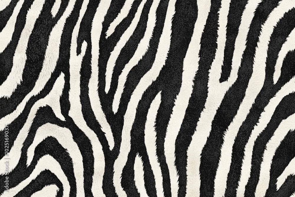 Poster a close-up view of a zebra's skin, showing the unique pattern and texture