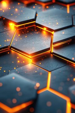 A close-up shot of a computer keyboard with glowing lights, suitable for tech-related designs and projects