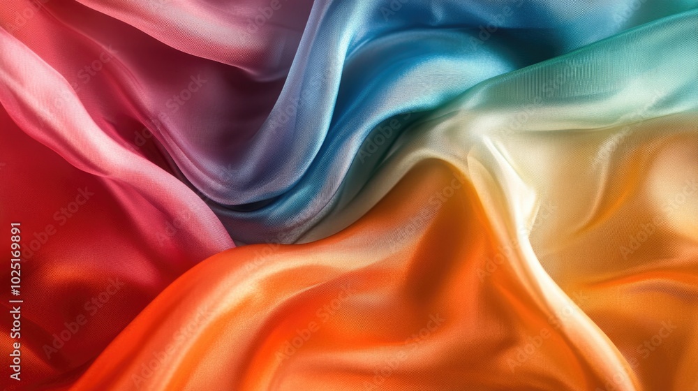 Poster A detailed view of vibrant textile with varied colors and patterns