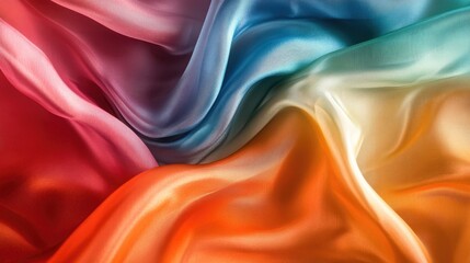 Obraz premium A detailed view of vibrant textile with varied colors and patterns