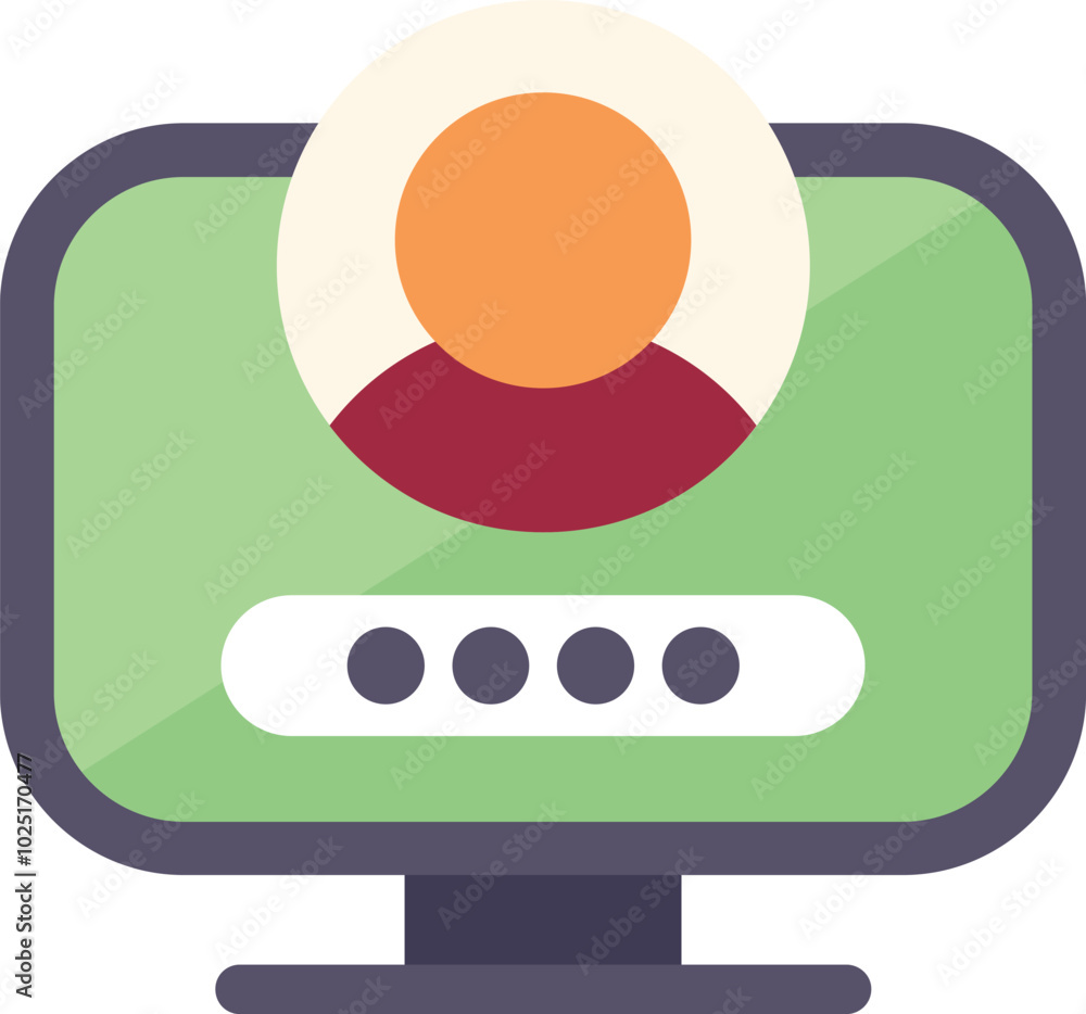Fototapete computer displaying a user profile and prompting for a password input
