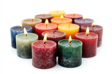 Group of candles forming a circular pattern