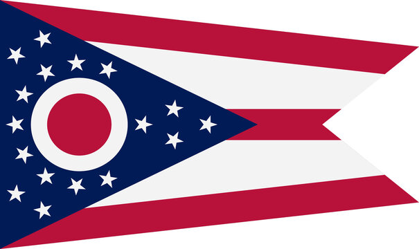 Ohio State Flag with clipping path to remove background