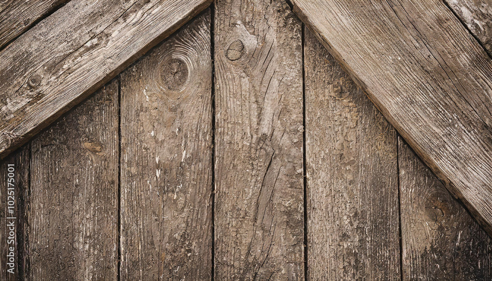 Poster weathered wooden texture featuring rustic boards arranged in a diagonal pattern on an old structure 