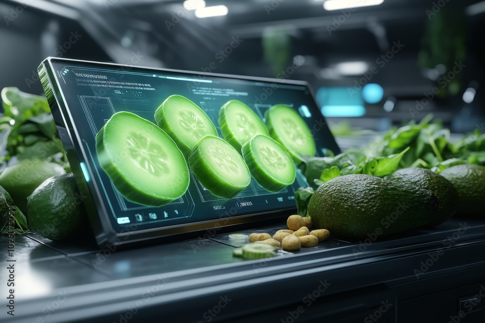 Aufkleber holographic detox guide, where users interact with a digital display to create personalized detox di
