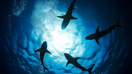 sharks in the sea