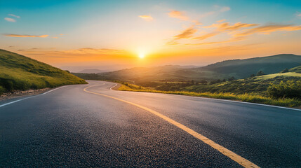 sunset in the mountains