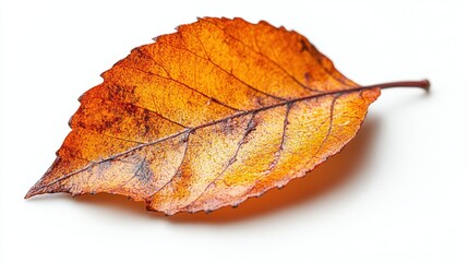 A realistic cottonwood leaf with a triangular shape and finely toothed edges, isolated on white background 