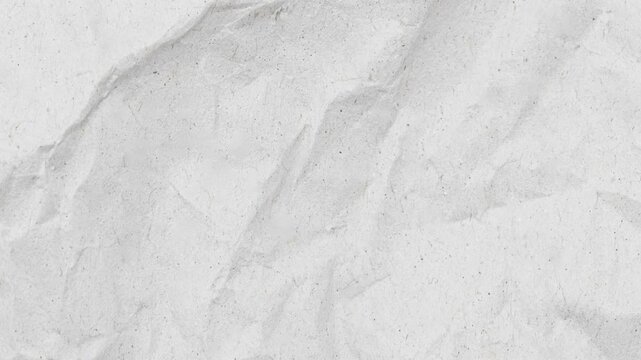 Animation of a white crumpled sheet of paper, looping video, paper animated background. Stop motion