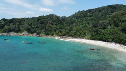 Vista Área de Praias Paradisíacas na Thailandia. 