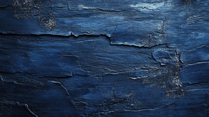 Obraz premium Abstract blue background, wood texture with rough grain and stains. A painted wooden surface with a deep navy color and visible cracks as an abstract backdrop for design