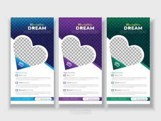 Travel or tour agency rack card dl flyer social media instagram post Facebook cover page timeline web ad banner template design template
