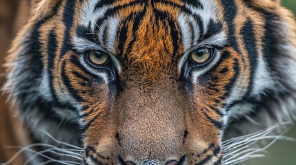   A clearer tiger portrait with crisp details on the face and background