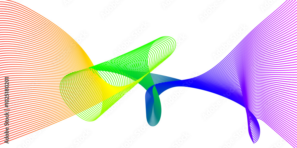 Poster abstract wave line background, ector abstract light lines wavy flowing dynamic in blue pink colors i