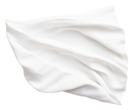 PNG White folded cotton napkin white background simplicity crumpled.