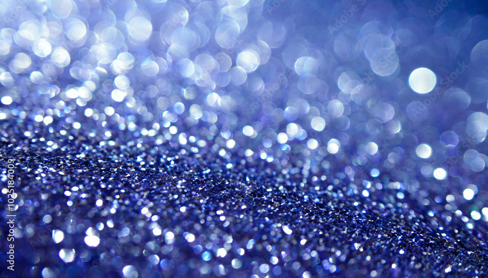 Poster sparkling blue glitter on a surface under soft lighting creates a captivating and shimmering effect 