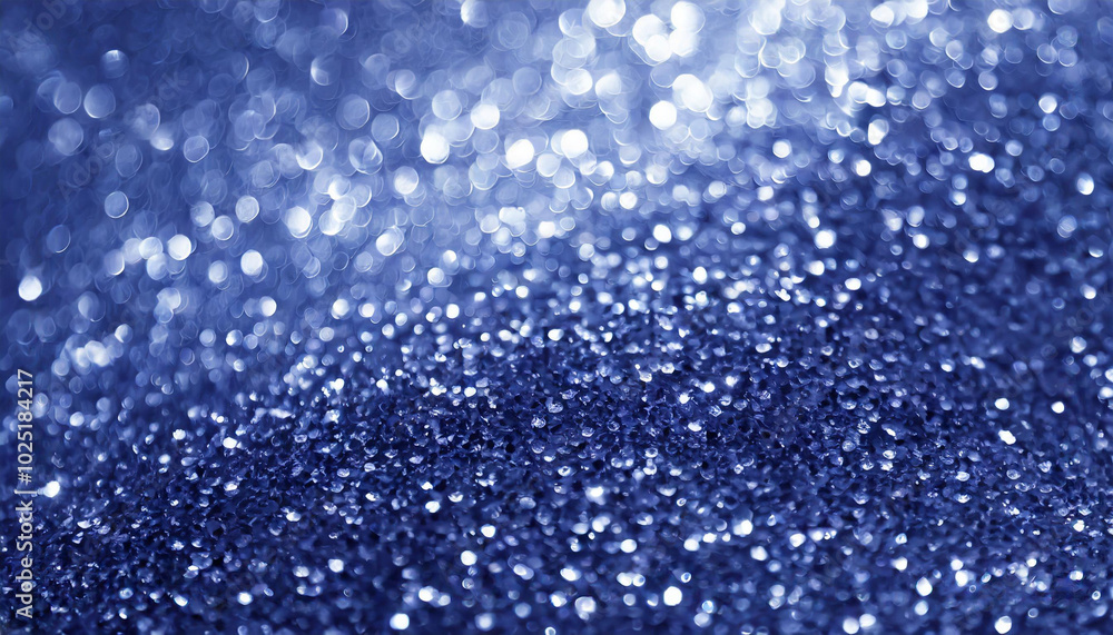 Poster dazzling blue bokeh effect created by shimmering droplets on a surface illuminated in soft light