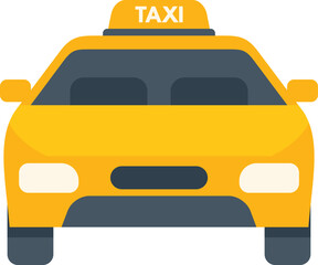 Yellow taxi cab waiting for passengers front view © anatolir